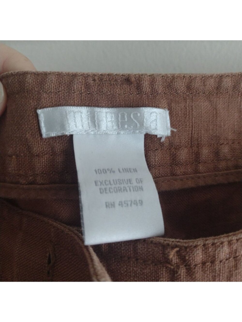 Vintage Y2K Linen Pants w Sequin Embellishments XL Mifaesia Sienna Trousers - Picture 3 of 12
